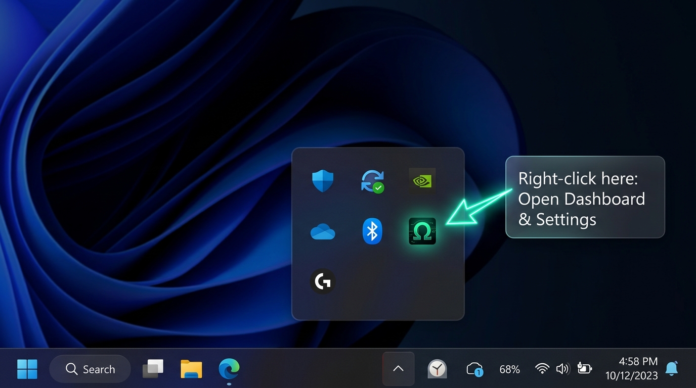 Windows Taskbar System Tray Hidden Icons Location